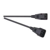 Black 3 Pin IEC Line Plug to Socket Extension Lead 10A. 1M