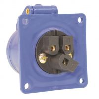 230V Blue 16A 3 Contact High Current Straight Outlet Panel Mount #3