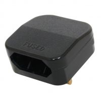 Black 5A Euro Converter. 2 Pin Schuko Plug to 3 Pin UK