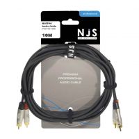 NJS Professional Audio Lead 2x Phono to 2x Phone Plug 10M