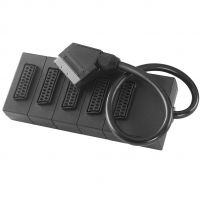 5 Way Scart Splitter with Plug and 5 Scart Sockets