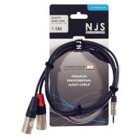 NJS Professional Audio Lead 2x Male XLR to 3.5mm Stereo Jack Plug 1.5M