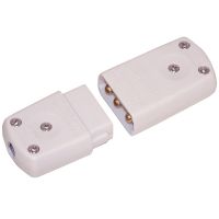 White 10A 3 Pin In line Connector. Bulk