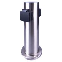 Outdoor Chrome Stainless Steel Twin Mains Socket Post
