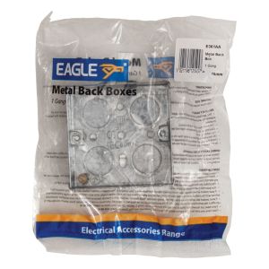 Eagle Single Gang Zinc Plated Metal Back Box 16mm Deep #2
