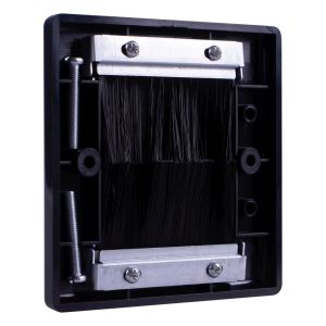 Electrovision Single Gang Brush Wall Plate Black #4