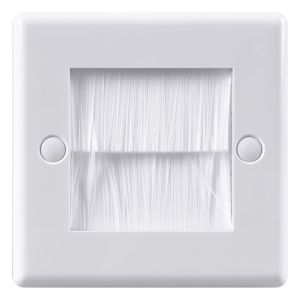 Electrovision Single Gang Brush Wall Plate White #2