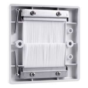 Electrovision Single Gang Brush Wall Plate White #4