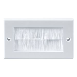 Electrovision Twin Gang White Brush Wall Plate #2