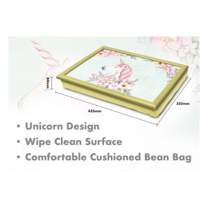 St Helens Lap Tray with Bean Bag Cushion. Design Unicorn #2