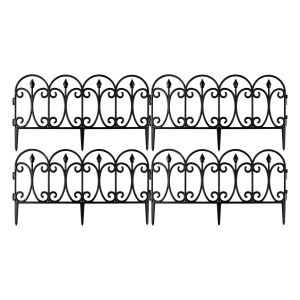 Wrought Iron Effect Garden Edge Fence. Pack of 4