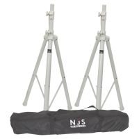 NJS White Speaker Stand and Carry Bag Kit