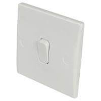 Eagle 1 Way 1 Gang Light Switch Curved Edge 10A