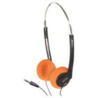 Lightweight Orange Stereo Headphones