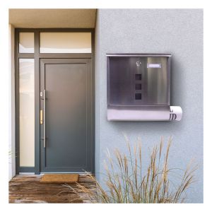 Wall Mount Lockable Letterbox Silver Stainless #3