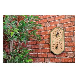 St Helens Outdoor Owl Design Clock and Thermometer #3