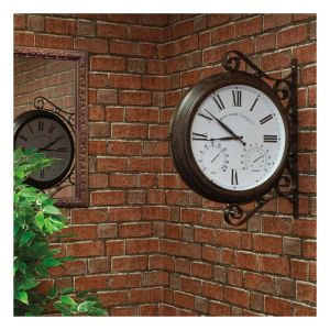 St Helens Double Sided Outdoor Station Clock with Thermometer Hygrometer #2