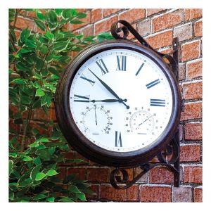 St Helens Double Sided Outdoor Station Clock with Thermometer Hygrometer #3