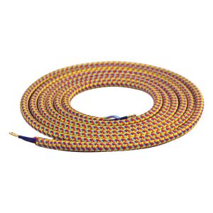 Girard Sudron. Round Textile Cables 2 x 0.75mm. Red &amp; Purple