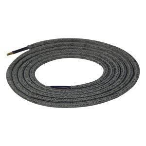 Girard Sudron. Round Textile Cables 2 x 0.75mm. Silver &amp; Grey