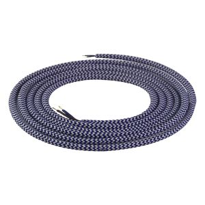 Girard Sudron. Round Textile Cables 2 x 0.75mm. Dark Blue &amp; White