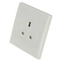 Eagle 1 Gang Unswitched Socket Curved Edge 13A