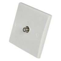 Wall Outlet Coax White Curved Edge