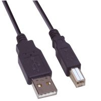 Black USB Male A to USB Male B Lead 5m
