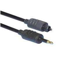 Toslink Plug to 3.5mm Fibre Optic Plug 1m
