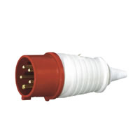 415V Red 16A 5 Contact High Current In line Plug