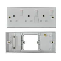 White 13 Amp Triple Switched Socket with Back Box #2