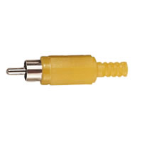 Yellow Phono Plug with Soft Plastic Cover