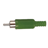 Green Phono Plug with Soft Plastic Cover