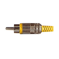 Yellow High Quality Metal Cover Phono Plug with Colour Coded Band