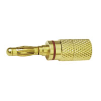 Red 4mm High Quality Gold Plated Banana Plug with Colour Coded Band