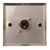 Silver Metal Wall Plate with 1x 6.35mm Jack Socket Standard Size #2