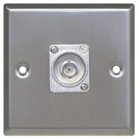 Silver Metal Wall Plate with 1x BNC Socket Standard Size