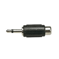 Black 3.5mm Mono Plug to Phono Socket Adaptor