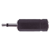 Black 3.5mm Mono Plug to 3.5mm Stereo Socket