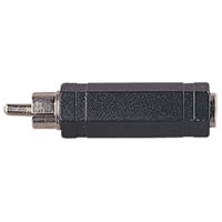 Black Phono Plug to 6.35mm Stereo Socket