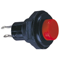 Red 2 Tag 1A SPST Round Plastic Push Button with Momentary Action