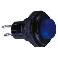 Blue 2 Tag 1A SPST Round Plastic Push Button with Momentary Action