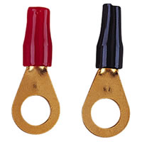 Red Black Gold Plated Ring Terminals for 3.5mm Cable