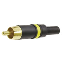 Neutrik Black Yellow Coloured Gold Plated NYS373 4 Phono Plug