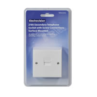 Secondary Telephone Socket 2/6A Surface Mounted #2