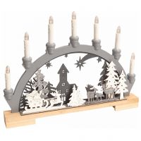 Wooden Festive Candle Bridge. Battery Powered