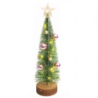 Light Up Mini Christmas Tree. Pink and Pearl Baubles