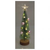 Light Up Mini Christmas Tree. Pink and Pearl Baubles #2
