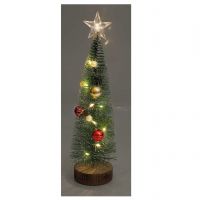 Light Up Mini Christmas Tree. Red Gold and Pearl Baubles #2
