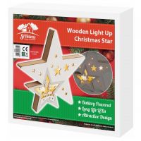 Light Up Wooden Christmas Star. Battery Powered #3